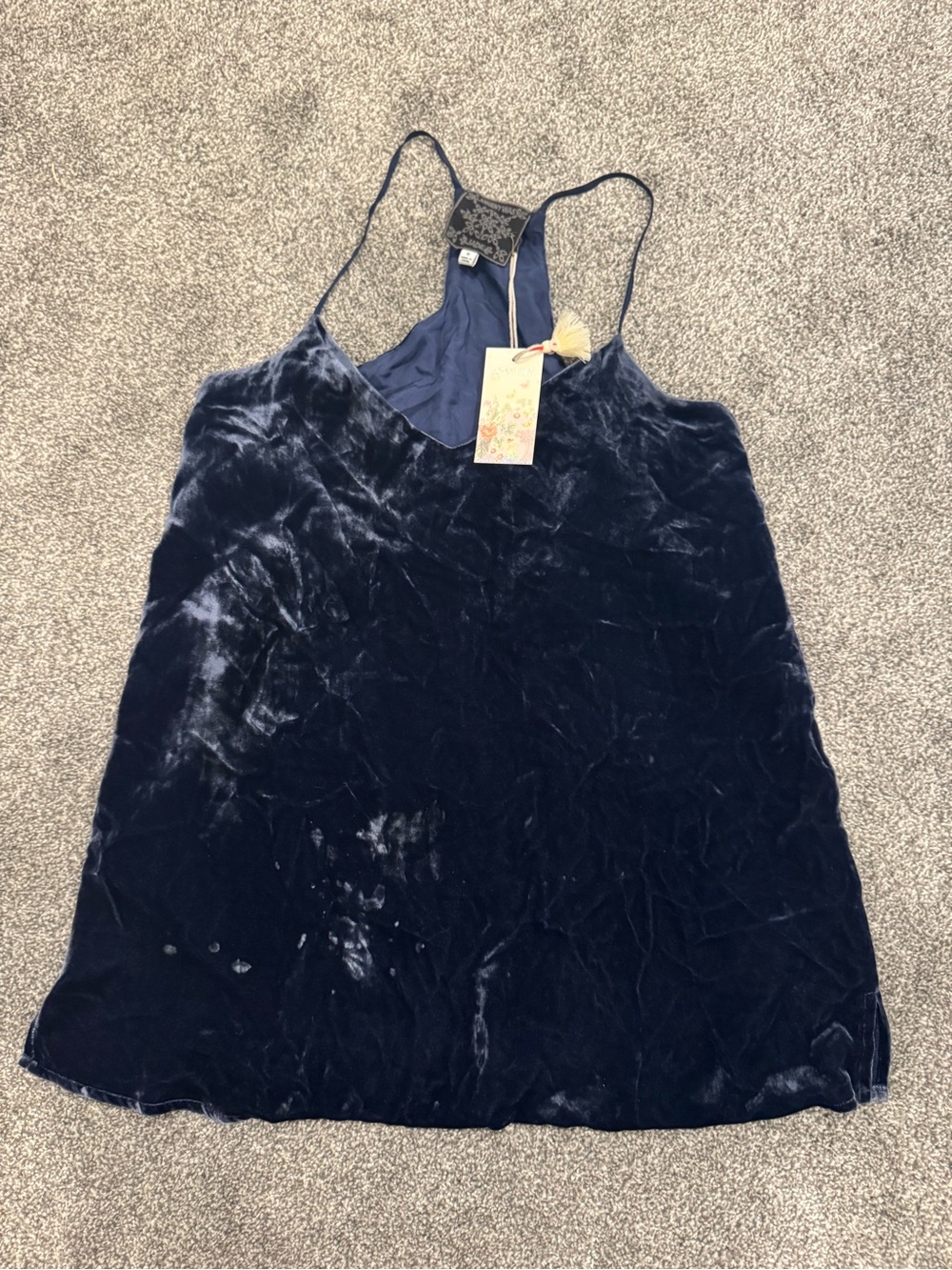 Johnny Was Midnight Navy Velvet Camisole